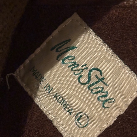 The Men's Store vintage genuine leather sweater coat jacket brown Large … - Picture 2 of 8